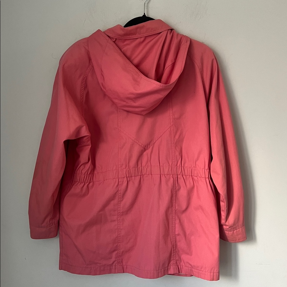 Vtg London Fog Pink Hooded Rain Jacket Women’s Size 10 Mid‑Length Streetwear - Picture 2 of 6